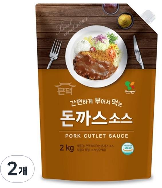 영미 큰댁 부어먹는 돈까스소스 2kg, 2개