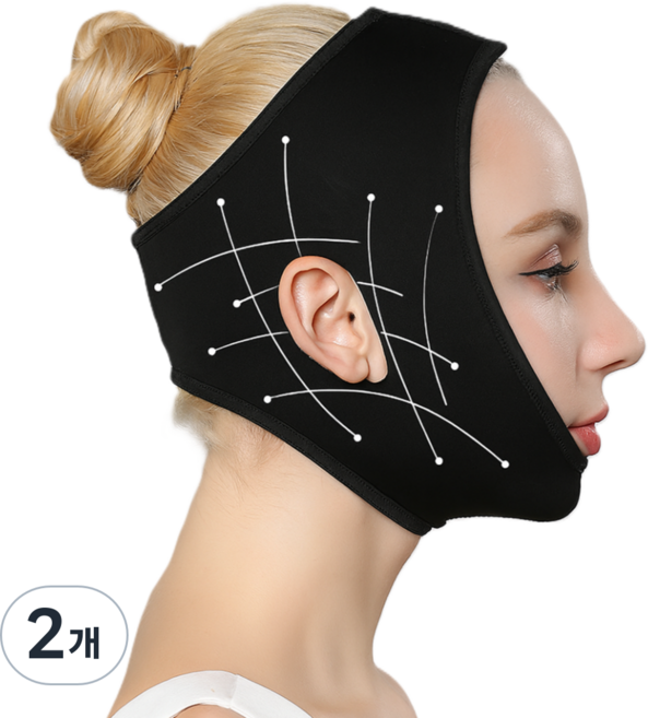 리쥬아 NMPA인증 리프팅 밴드, 블랙, 2개