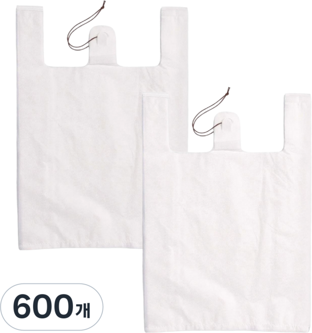 봉다리하우스 다용도 손잡이 배달 마트봉투 유백, 5L, 600개