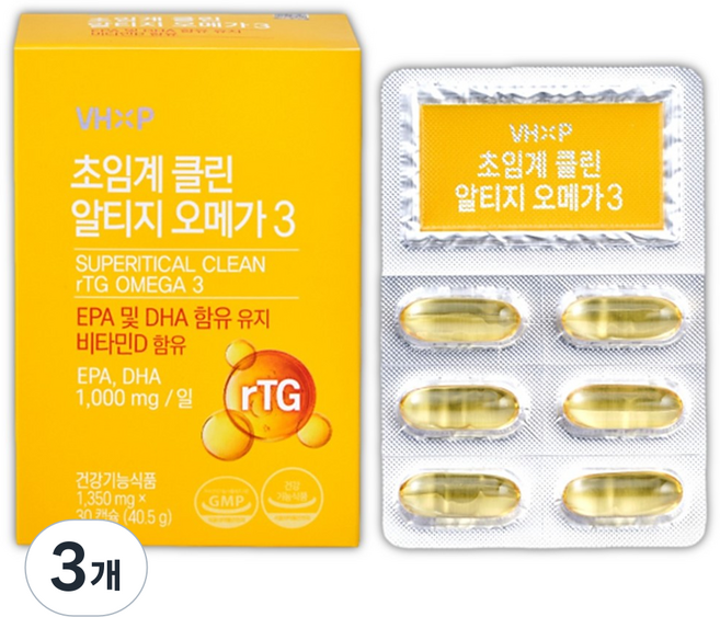 부스트드럭스토어 초임계 클린 알티지 rTG 오메가3 고함량 비타민D, 30정, 3개