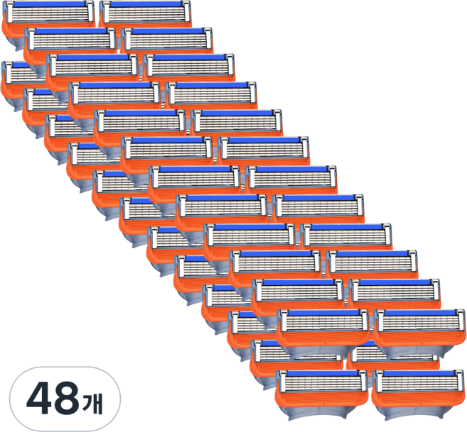 질레트 호환 면도날 퓨전 프로글라이드 프로쉴드 스킨택 전용 신형 5중날 면도기날, 48개, 4개입