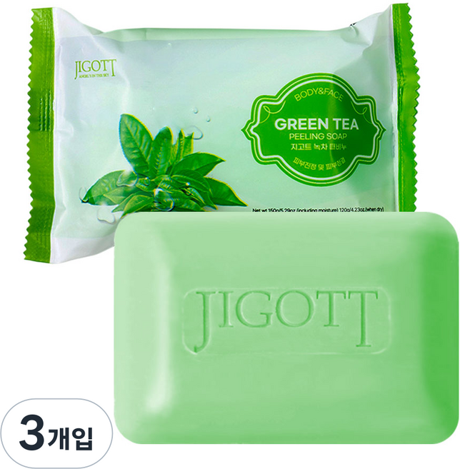 지고트 녹차 때비누 향기로운 목욕 바디워시, 150g, 3개입