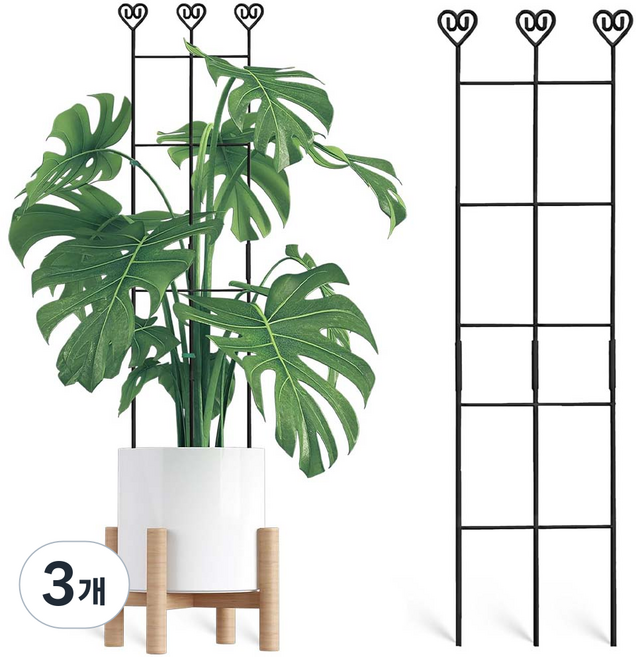 루베이 조립식 화분 식물 지지대 덩굴 넝쿨 고정 수직 지지로 식물 건강한 성장 원예/정원/가든, 3개