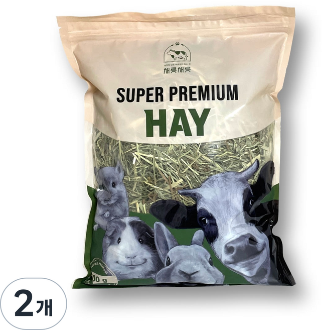 [채릇채릇]손질 건초 토끼 기니피그 친칠라 / 크리스마스밸리 알팔파, 500g, 2개