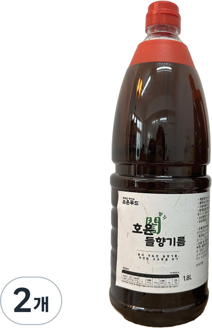 호은 들향기름 들기름, 2개, 1.8L