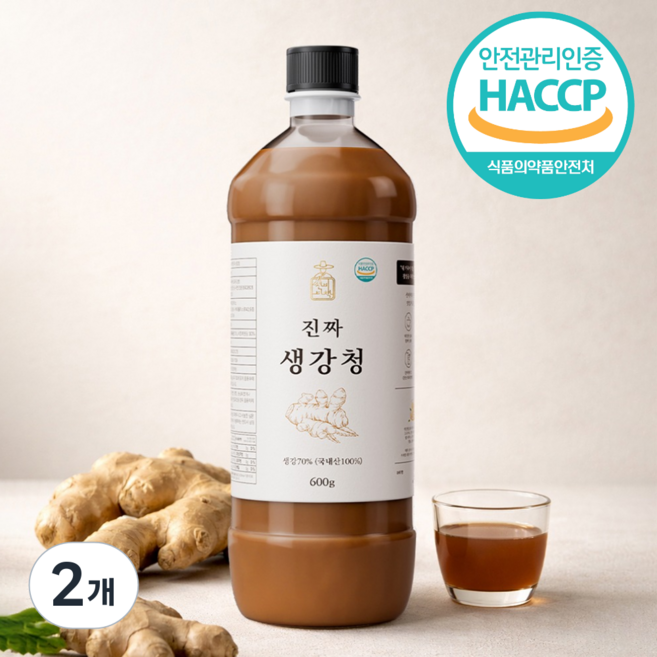[물 한방울 섞지않은] 100% 국산 선비비책 진짜 생강청, 2개, 1개입, 600g