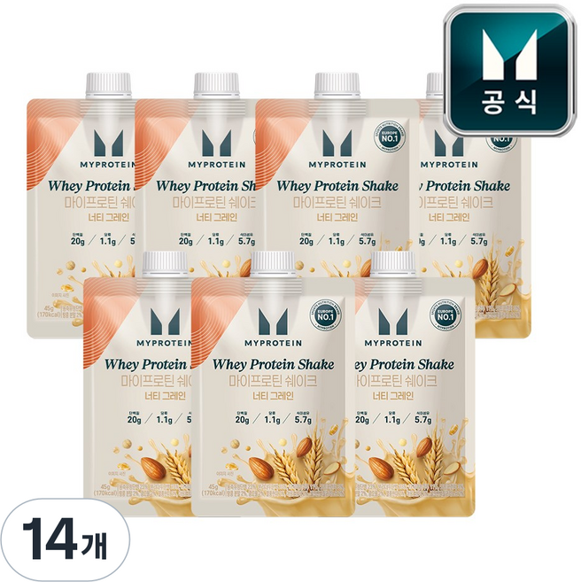 마이프로틴 웨이 단백질 쉐이크 너티 그레인, 14개, 45g