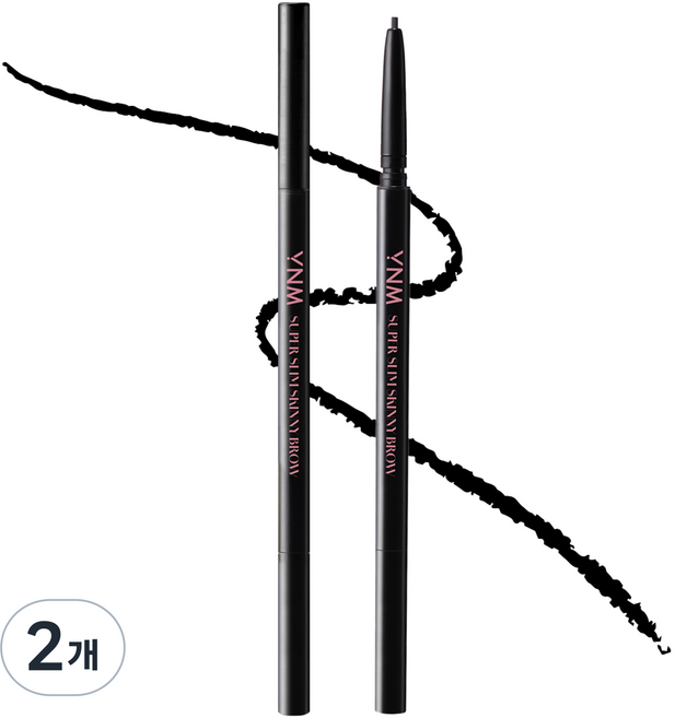 YNM 슈퍼 슬림 스키니 브로우, 2개, 01 블랙