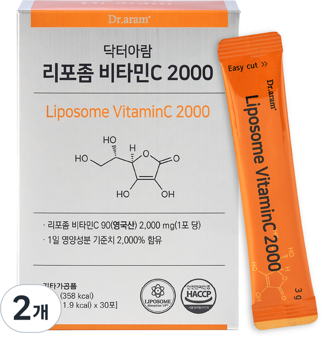 닥터아람 리포좀 비타민C 2000 분말 스틱, 2개, 90g