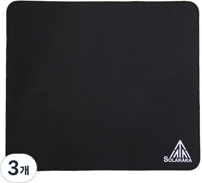 SOLAKAKA 게이밍 마우스패드 마우스 패드, 3개, 블랙 (450mm*400mm) L