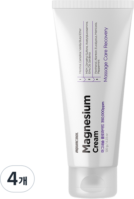 아쿠아쿨 마그네슘 크림 / 350000ppm 쿨+핫 바르는 마사지케어, 1개입, 4개