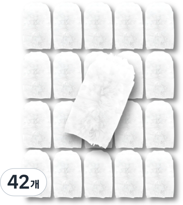 DUGNSTUDIO 일회용 정전기 먼지털이 호환 양면 리필 세트, 42개, 퓨어 화이트