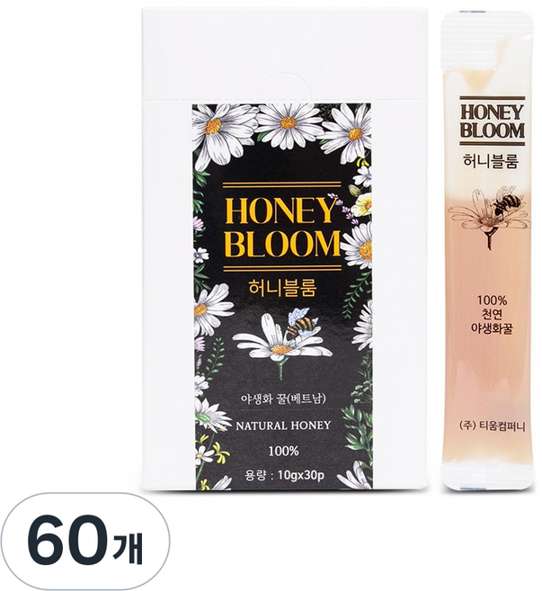 허니블룸 자연 야생화꿀 프리미엄 허니 스틱, 60개, 10g