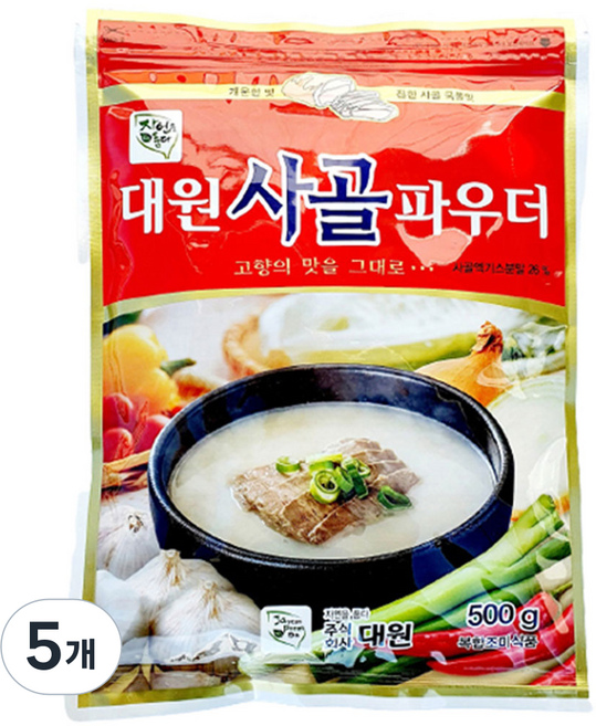 대원 사골 파우더, 5개, 500g