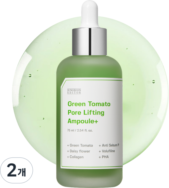 성분에디터 그린토마토 수분 히알루론산 모공 감소 앰플 대용량, 75ml, 2개