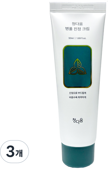 청다움 병풀 진정 보습 피부장벽 시카 나이트 크림, 3개, 50ml