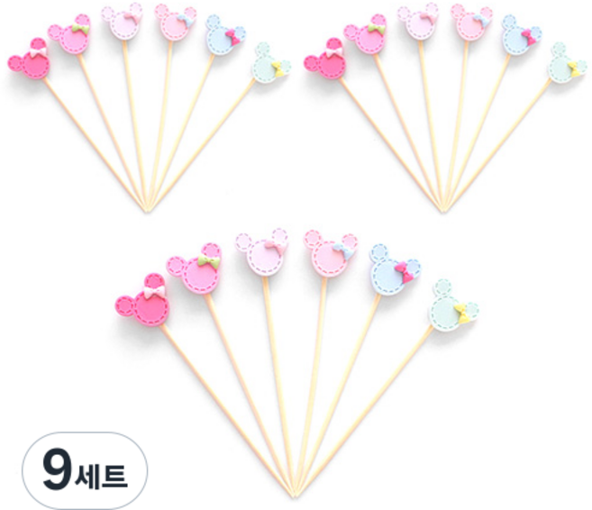 쓱싹 미키마우스 데코픽 6p, 혼합색상, 9세트