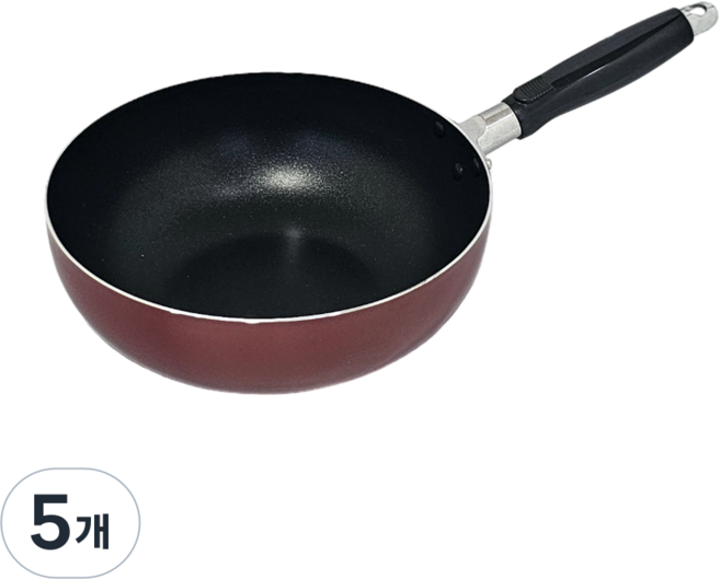 경량 6중코팅 업소용 식당용 가벼운 궁중팬 웍 튀김팬, 5개, 32cm