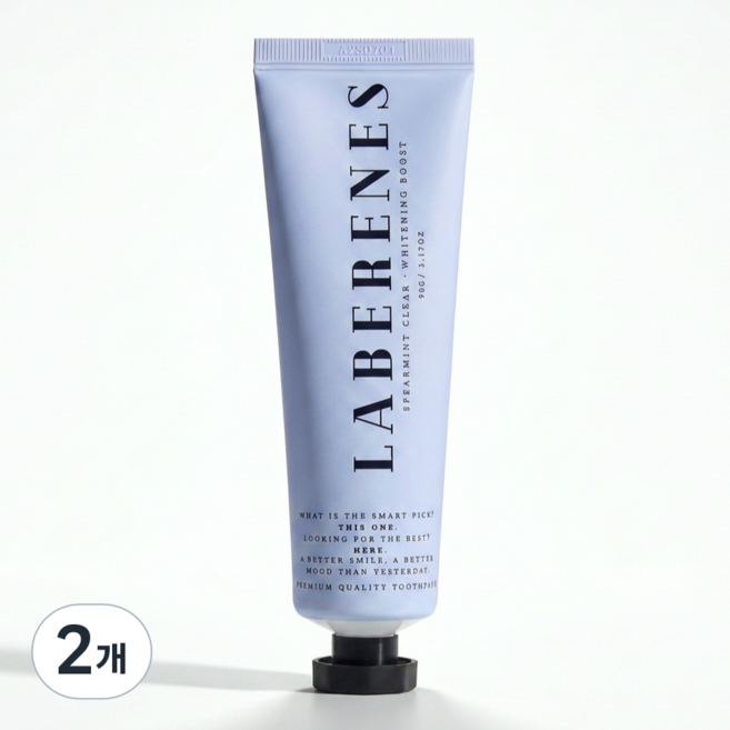 래버린즈 프리미엄 미백 치약 유기농 구취제거 무불소 누렁니, 90g, 2개