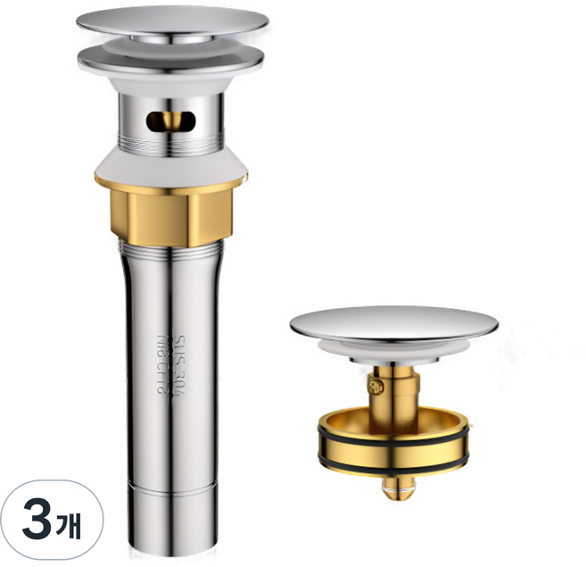 아쿠아팝 세면대 팝업 304 스테인리스 스탠다드, 3개