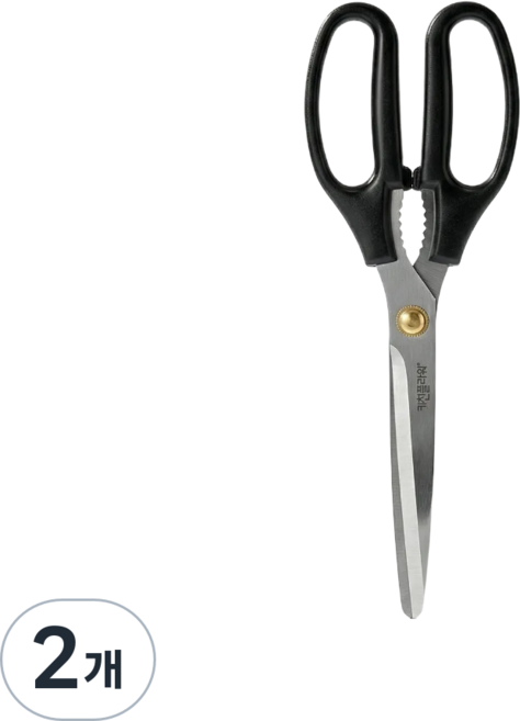 키친플라워 양손 겸용 스테인리스 주방가위, 2개, 블랙