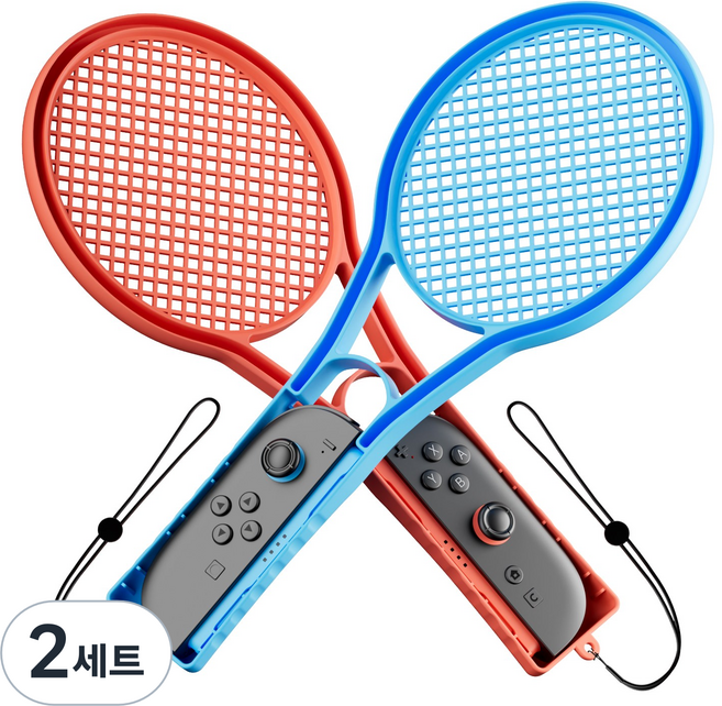 WEOTOO 닌텐도 스위치2 조이콘 테니스 라켓 그립, 2세트, 블루 오렌지, WGA0015