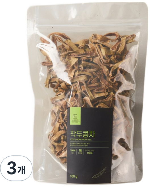느으림 건강하게 두 번 볶은 국산 작두콩차, 3개, 1개입, 100g