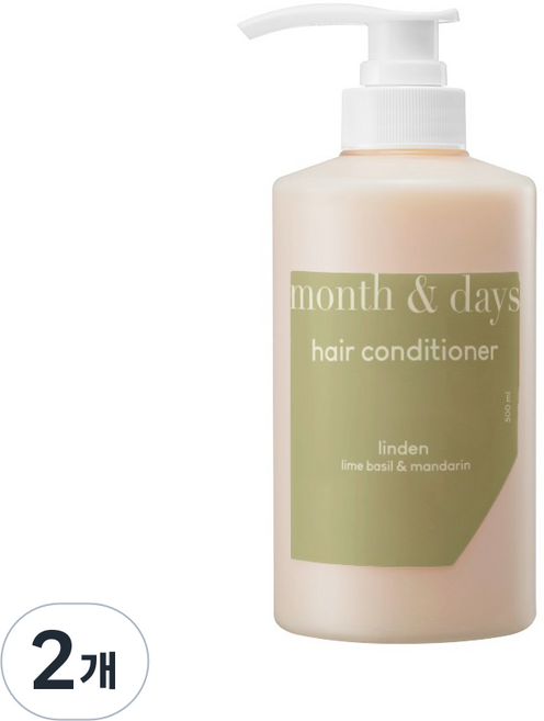 먼스앤데이즈 헤어 린스 퍼퓸 컨디셔너 시트러스 라임앤바질향, 2개, 500ml