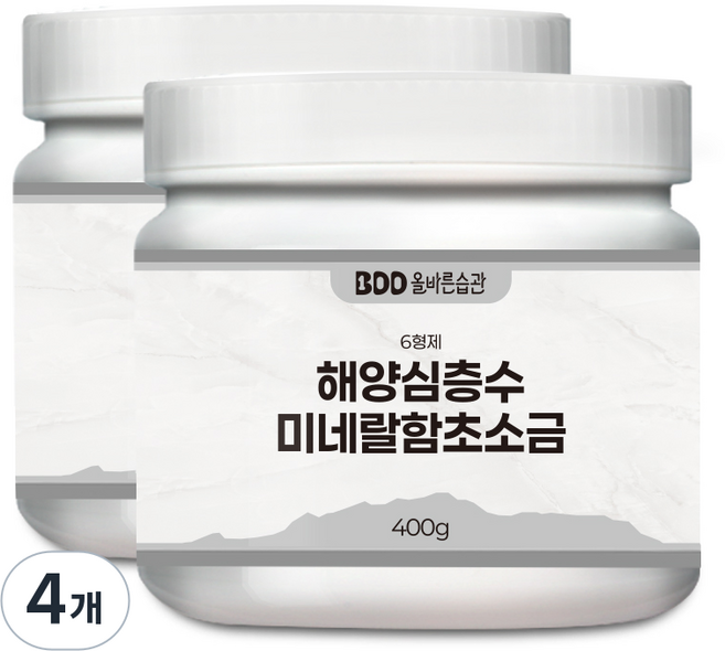 6형제 미네랄소금 미세플라스틱 불순물 제거 해양심층수 함초소금, 4개, 400g