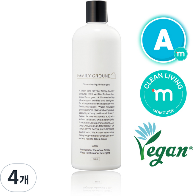 패밀리그라운드 1종 식기세척기세제, 500ml, 4개