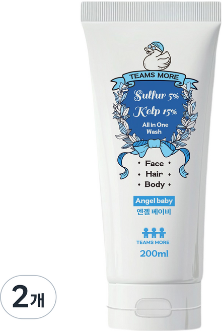 팀스모어 올인원 워시 엔젤베이비, 200ml, 2개
