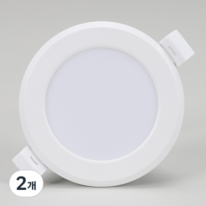 비츠온 LED 다운라이트 3인치 5W 슬림 방습형 매입등, 주백색, 2개