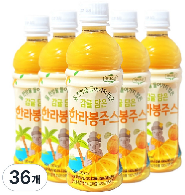감귤 담은 한라봉 주스 제주산 NFC 착즙주스 어린이간식 학교간식 교회간식, 36개, 340ml