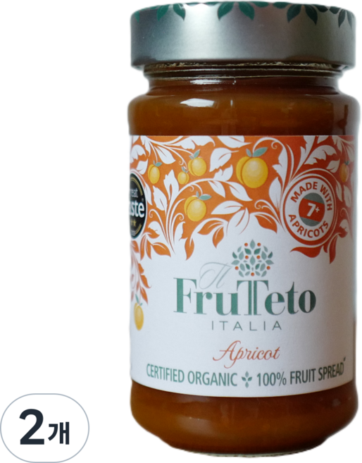 포도즙으로 만든 유기농 살구잼 무설탕잼 프루테토, 250g, 2개