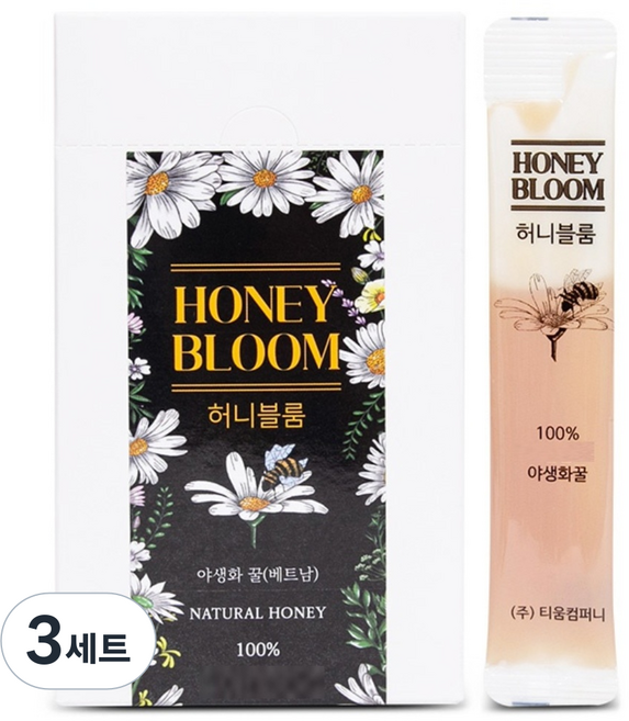 허니블룸 자연 야생화꿀 꿀스틱, 3세트, 200g
