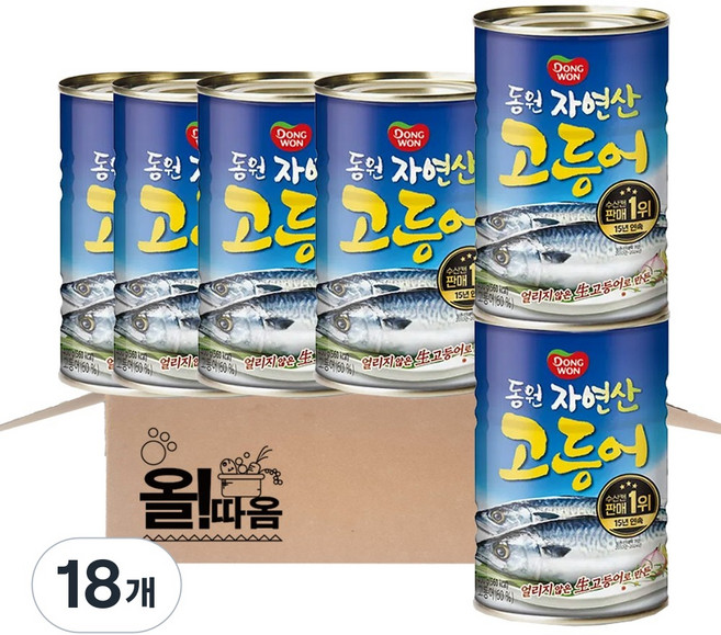 동원 자연산 고등어, 400g, 18개