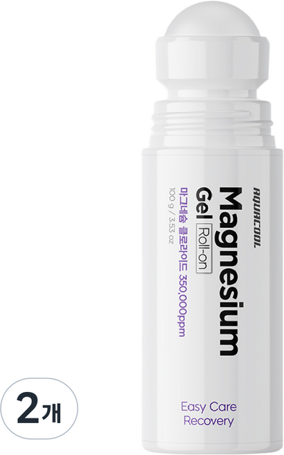 아쿠아쿨 마그네슘 겔 롤온 / 350000ppm 쿨+핫 손에묻지않는 간편케어, 2개, 1개입
