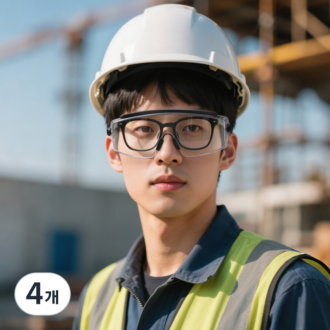 RAUOJOS 보안경 작업 보안경 워터밤 고글 김서림방지 방수의 고글 ROS-OTG001, 블랙, 4개, 투명 렌즈