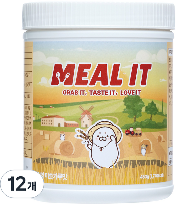 밀잇 식사대용 단백질 쉐이크 미숫가루맛, 450g, 12개