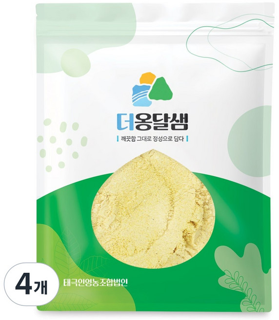더옹달샘 생으로 가공한 순수 황 옥수수 가루 500g 옥수수술빵 콘스프 옥분, 4개