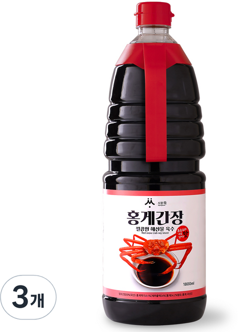 시장쏙 홍게간장, 3개, 1.8L