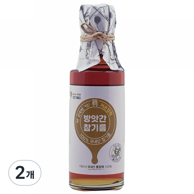 대전기름집 60년전통 % 국산참기름, 180ml, 2개