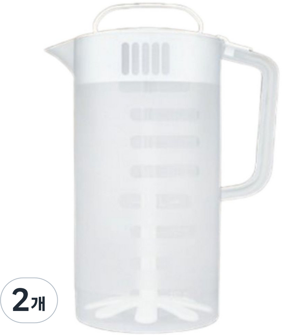 카페마스터 업소용 믹싱피처 2리터 반투명 업소용 카페용 계량컵 대용량 소스 혼합통, 2개, 믹싱피처2L