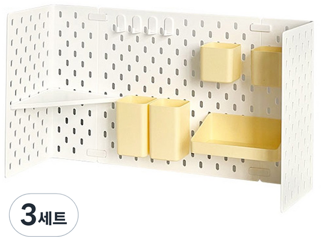 트바웃 책상 타공판 파티션 DIY 테이블 정리 TABUSY25S1010FR, 화이트, 3개