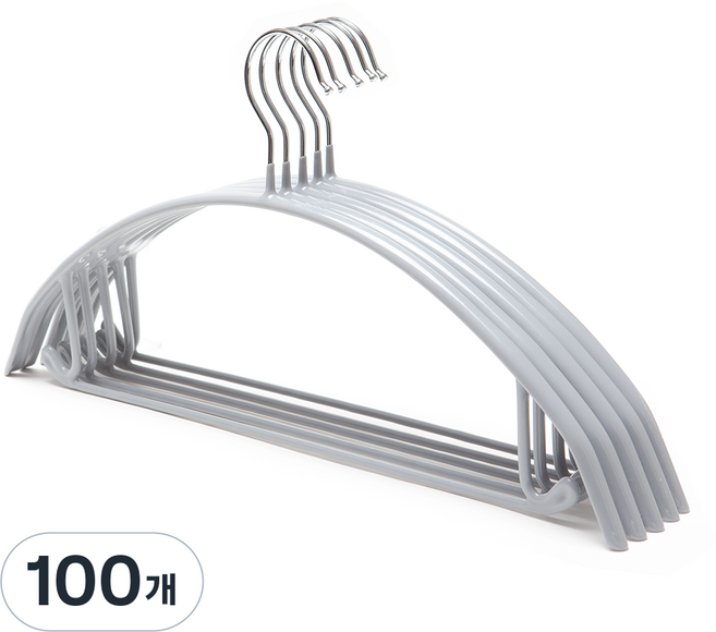 인생원픽 늘어남방지 논슬립 옷걸이 어깨뿔방지 옷걸이 50P, 그레이, 100개