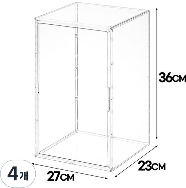 투명 피규어 장식장 진열장 특대형 레고 가방 보관함 아크릴 케이스, 4개