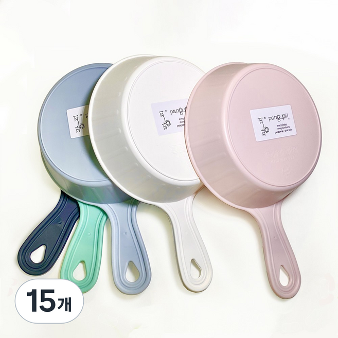 팡피 BPA Free 국내산 항균 앞접시 캠핑용 노인용 반찬그릇, 5컬러, 15개, 단품