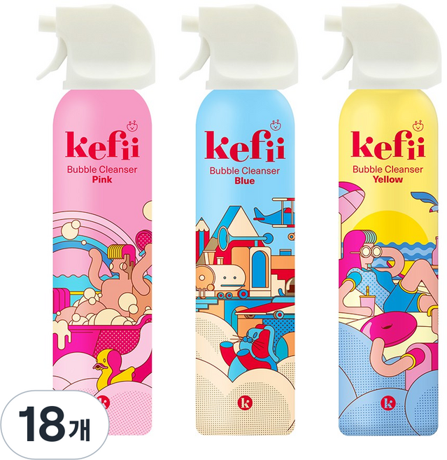 케피 유아 버블클렌저 3종 세트, 18개, 200ml