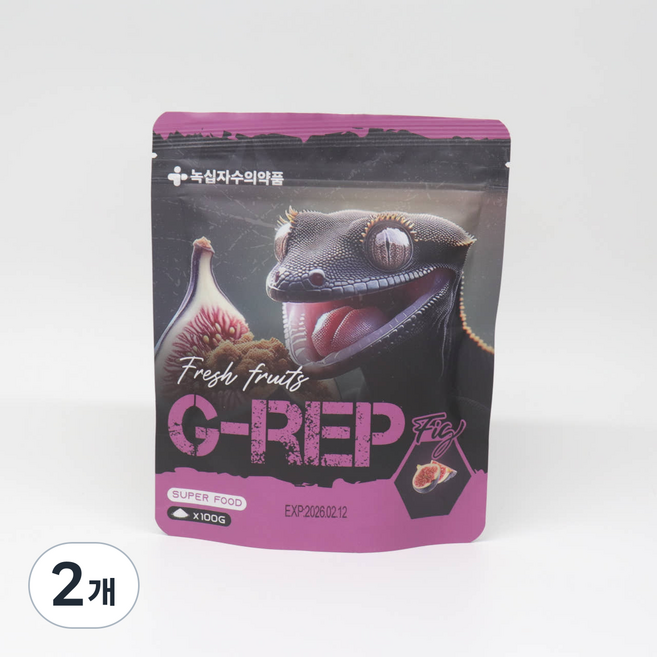 녹십자 슈퍼푸드 지렙 크레스티드게코 사료 무화과, 2개, 100g