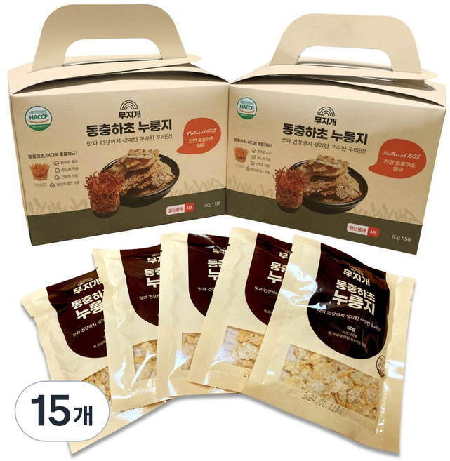 해밀쇼핑 동충하초 누룽지 국내산 건강한 영양식, 60g, 15개
